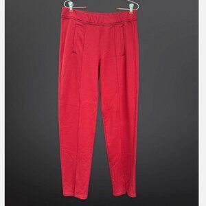 A.L.C. Red Knit Pull On Pants Split Hem Cotton Nylon Blend Size Medium